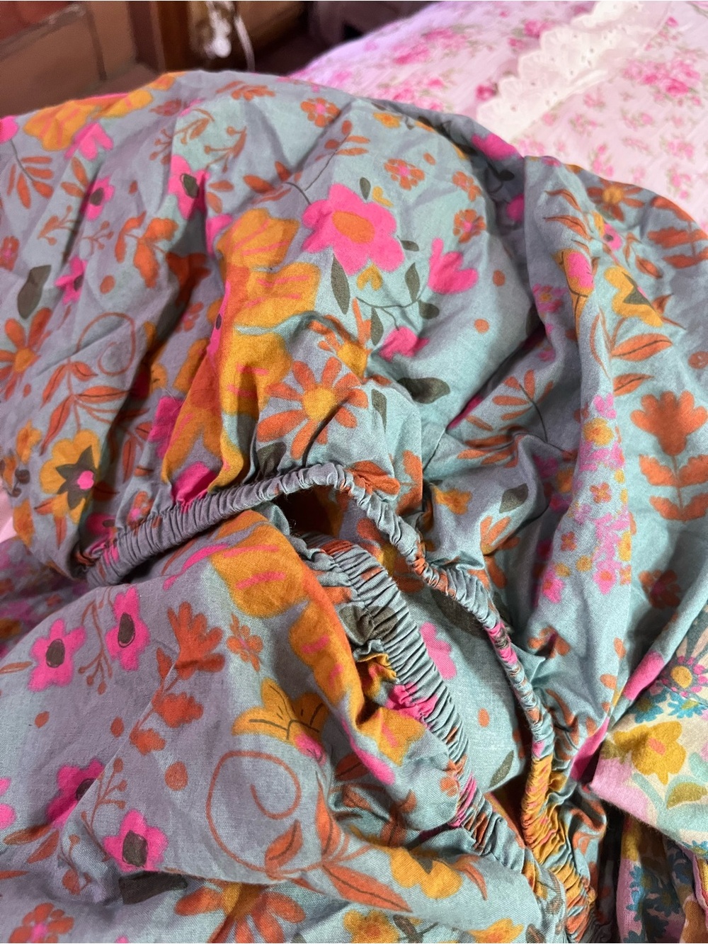 NATURAL LIFE Mix and Match Pastel Floral Cotton Sheet Set - Picture 8 of 16